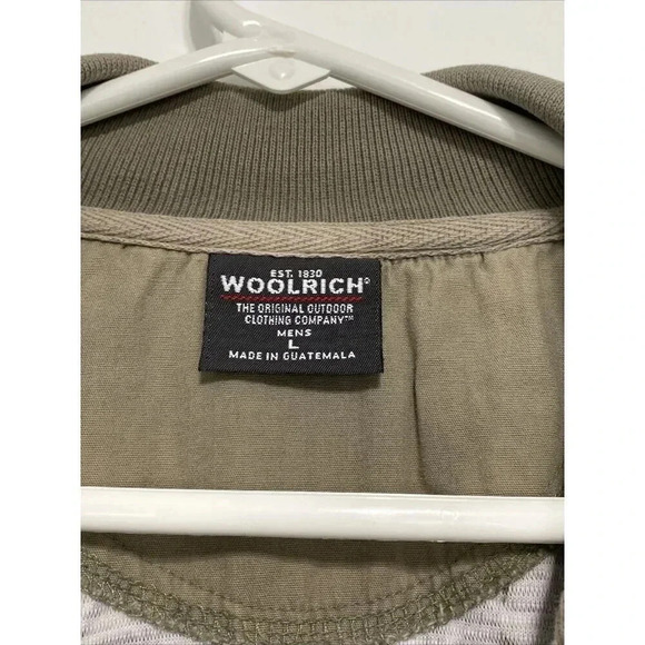 Woolrich Shirt Mens Large Button Up Short Sleeve Hawaiian Floral Tropical‎ Gray - Picture 6 of 8